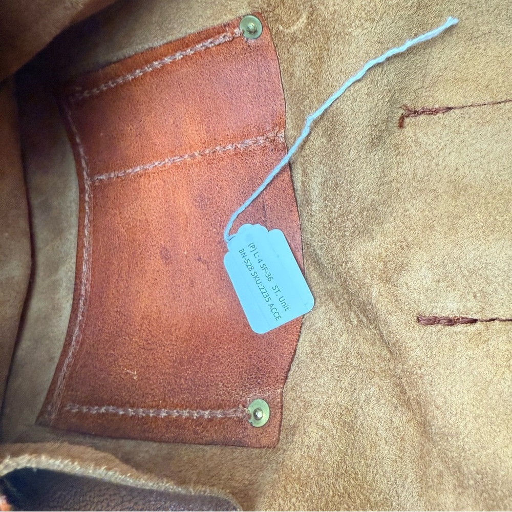 Vtg Crossbody Mini Genuine Leather Hand Tooled Embossed & Painted - Picture 4 of 10